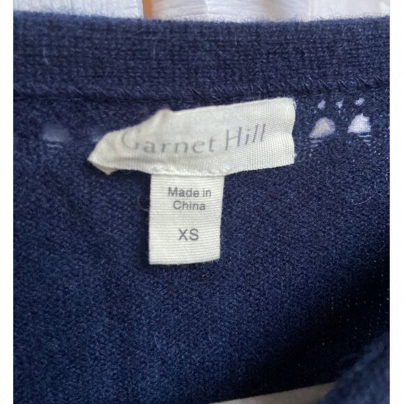 Garnet Hill 100% Cashmere Blue Pullover Sweater Size  XS - Picture 4 of 5